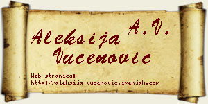 Aleksija Vučenović vizit kartica